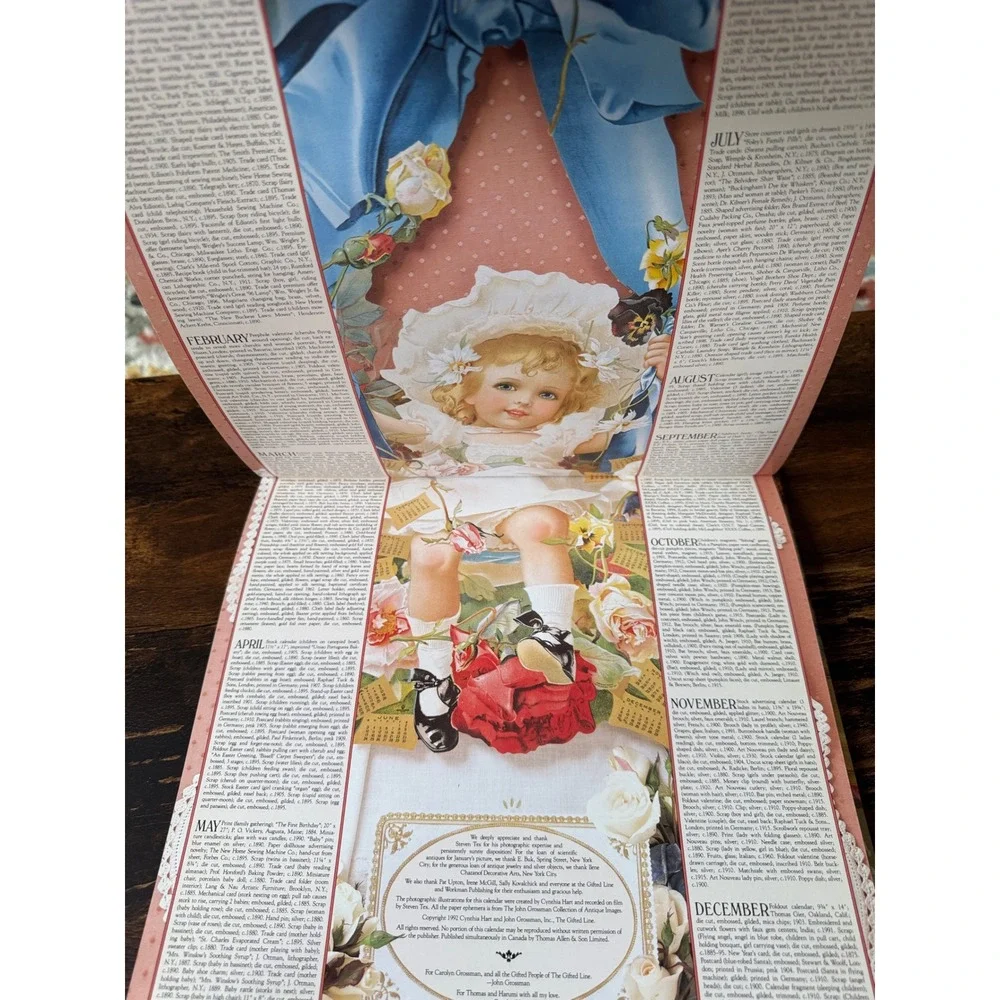 Vintage 1993 Victoriana Calendar Cynthia Hart John Grossman Floral Victorian Art